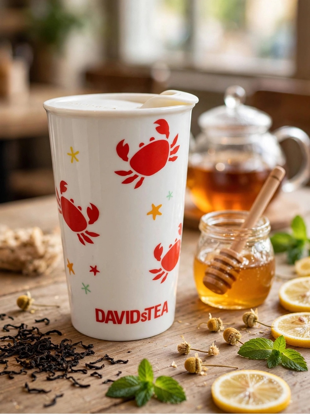 DAVIDsTEA Crab 🦀 Print Travel Mug
